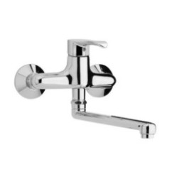 MASTER Monocomando lavello a muro finitura cromo con cartuccia a risparmio d'acqua