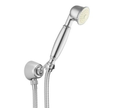 Presa acqua con supporto, flessibile e doccetta anticalcare finitura bronzato