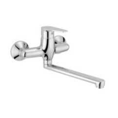 TEMA Monocomando lavello a muro finitura cromo con cartuccia a risparmio d'acqua