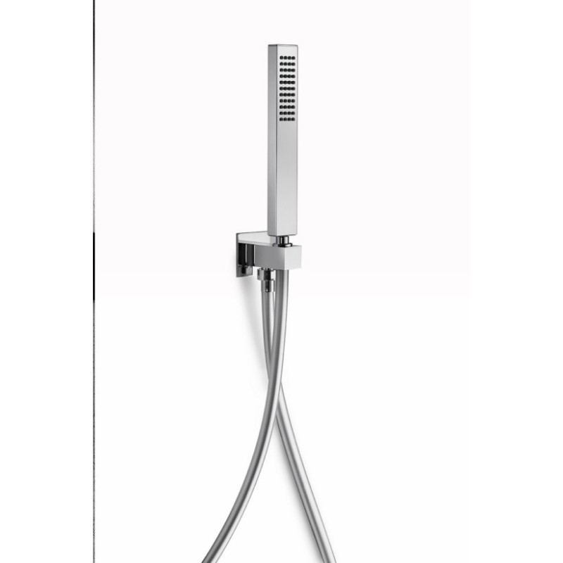 Kit presa acqua quadrata in ottone cromo