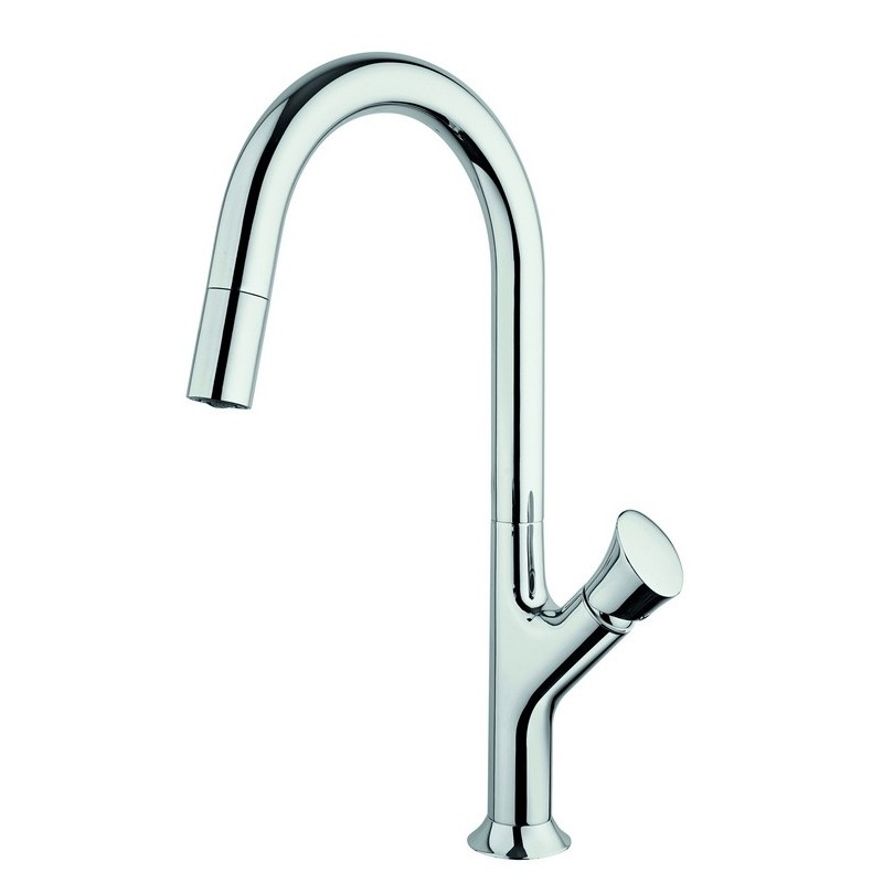 PARMIXEXT miscelatore monocomando con bocchetta estraibile finitura ultrametal nero