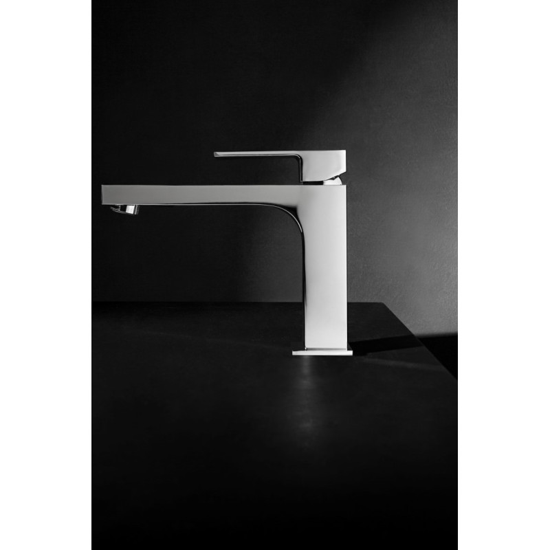 H-UNO Monocomando lavabo con bocca lunga senza scarico finitura cromo