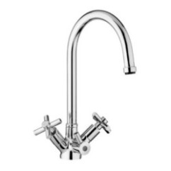 IDEALAQUA miscelatore lavello cucina a 3 vie separate finitura cromo