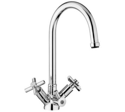 IDEALAQUA miscelatore lavello cucina a 3 vie separate finitura cromo