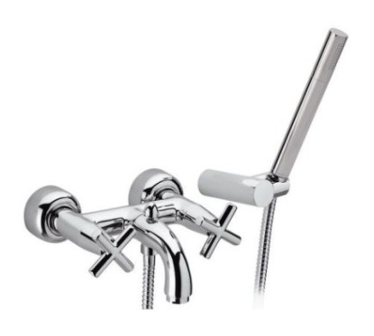 JAX Gruppo vasca esterno con flessibile cm.150 e doccia duplex finitura cromo