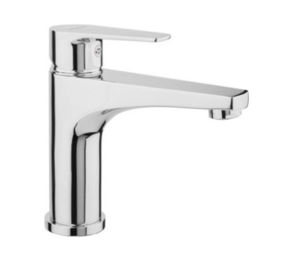 TEMA Monocomando lavabo medio con scarico automatico finitura cromo con cartuccia a risparmio d'acqua