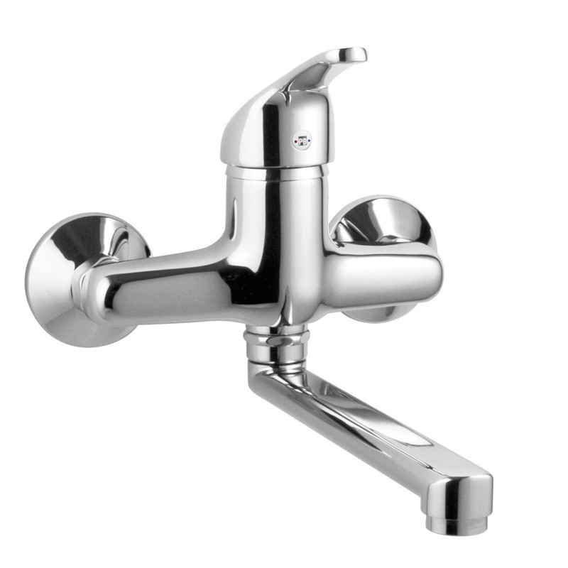 ITALY Monocomando lavello a muro finitura colorato bianco