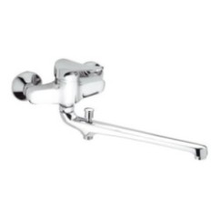 RIO Miscelatore lavabo/vasca con canna fusa cm.30 e deviatore senza kit doccia finitura cromo