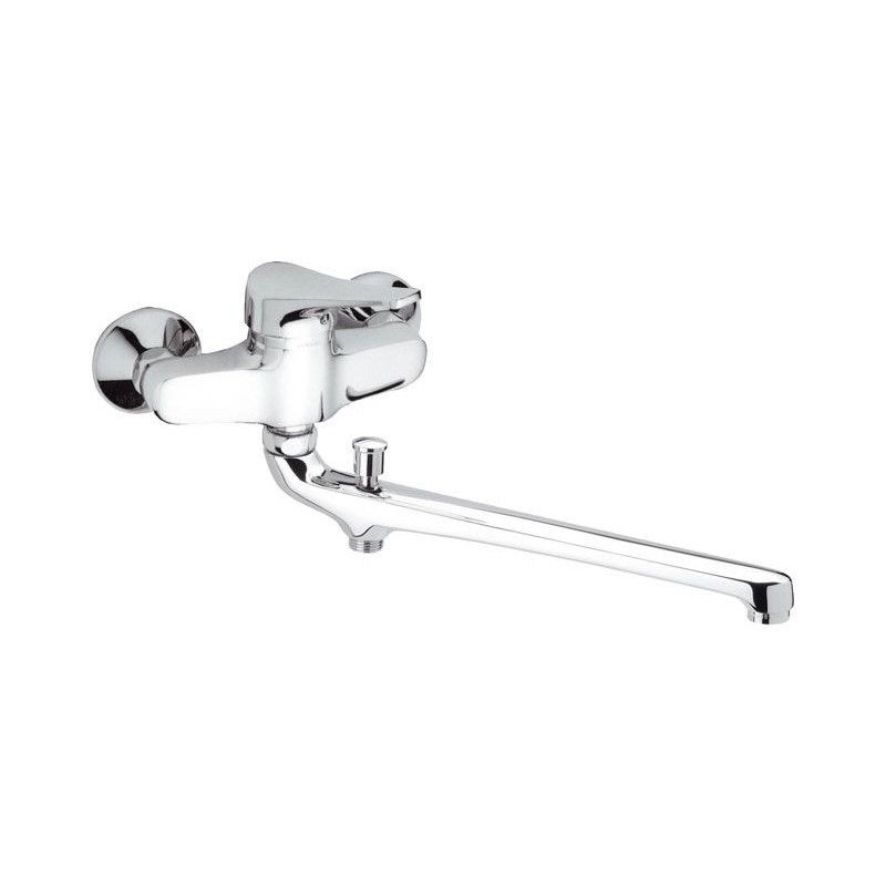 RIO Miscelatore lavabo/vasca con canna fusa cm.30 e deviatore senza kit doccia finitura cromo