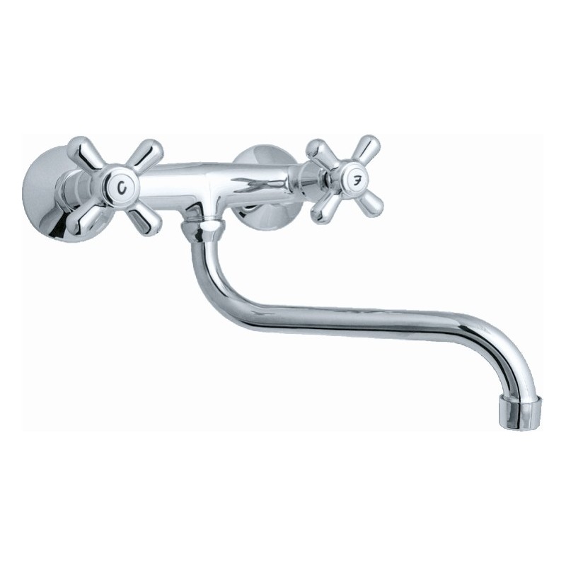 MAYA gruppo lavello canna "S" cm.18 finitura cromo