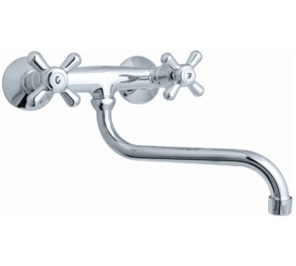 MAYA gruppo lavello canna "S" cm.18 finitura cromo