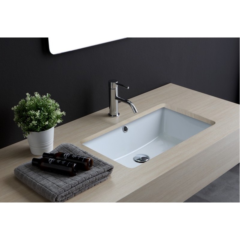 RETTANGOLARE lavabo sottopiano finitura bianco lucido
