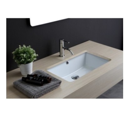 RETTANGOLARE lavabo sottopiano finitura bianco lucido