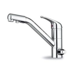 OPUR monocomando per lavello con uscita separata finitura cromo