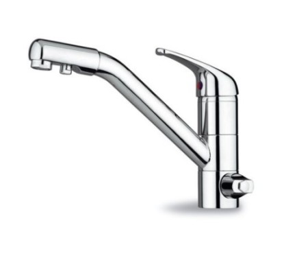 OPUR monocomando per lavello con uscita separata finitura cromo