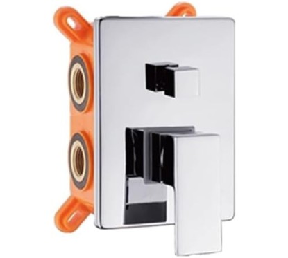 AQUARELAX miscelatore CUBE rubinetto bagno doccia incasso 3 vie monoleva monocomando cromo quadrato tre uscite