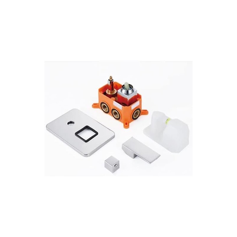 AQUARELAX miscelatore CUBE rubinetto bagno doccia incasso 3 vie monoleva monocomando cromo quadrato tre uscite