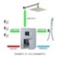 AQUARELAX miscelatore CUBE rubinetto bagno doccia incasso 3 vie monoleva monocomando cromo quadrato tre uscite