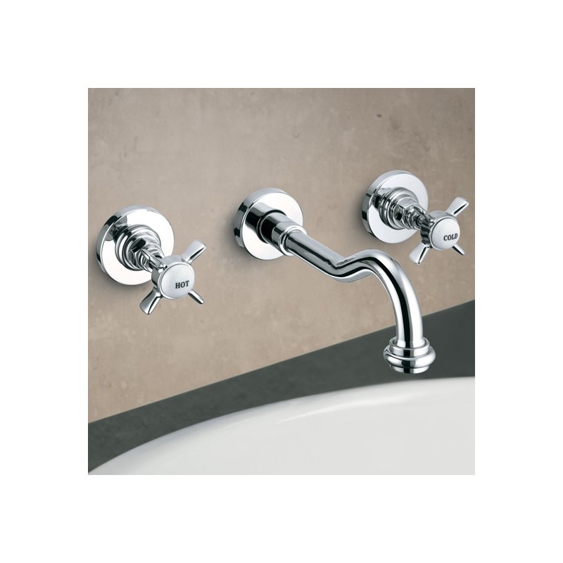 LIVINGSTONE batteria lavabo a parete finitura cromo