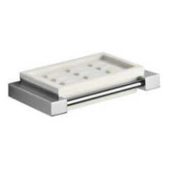 OSCAR porta sapone finitura vetro bianco