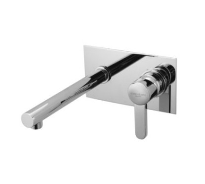 SALLY Monocomando lavabo a muro piastra unita finitura cromo