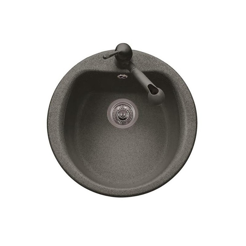 ATLANTIC 51.10 Lavello cucina tondo finitura ultrametal 44 nero