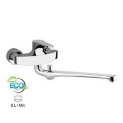 OMEGA ECO Miscelatore lavabo/vasca con canna fusa lunga e con deviatore senza kit doccia finitura cromo