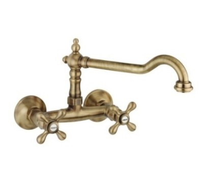 ACCADEMIA Gruppo per lavello a parete finitura vecchio ottone