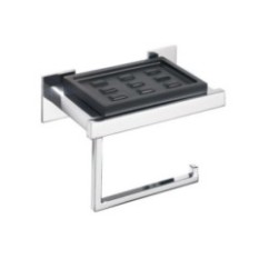 DIVA porta sapone e porta rotolo nero