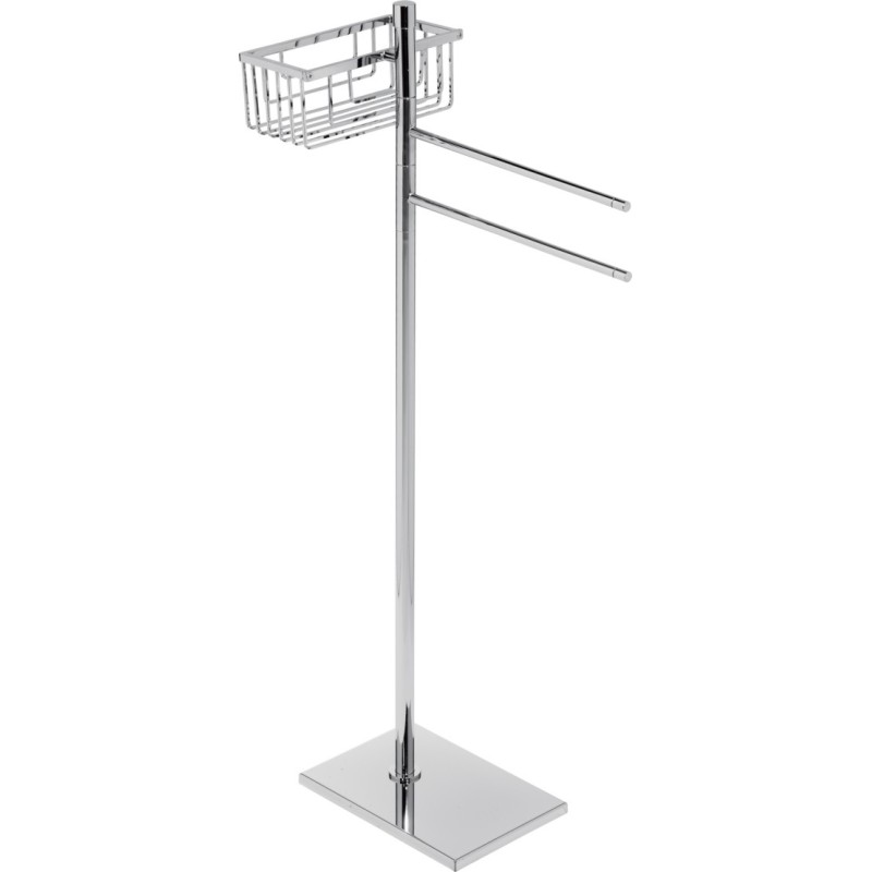 MT Piantana in ottone cromato con una griglia + due porta salviette