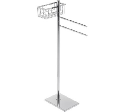 MT Piantana in ottone cromato con una griglia + due porta salviette