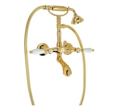 QUEEN Gruppo vasca esterno con kit doccia finitura cromo