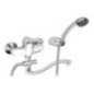 RIO Miscelatore lavabo/vasca con canna "S" cm.30 e deviatore con kit doccia finitura cromo