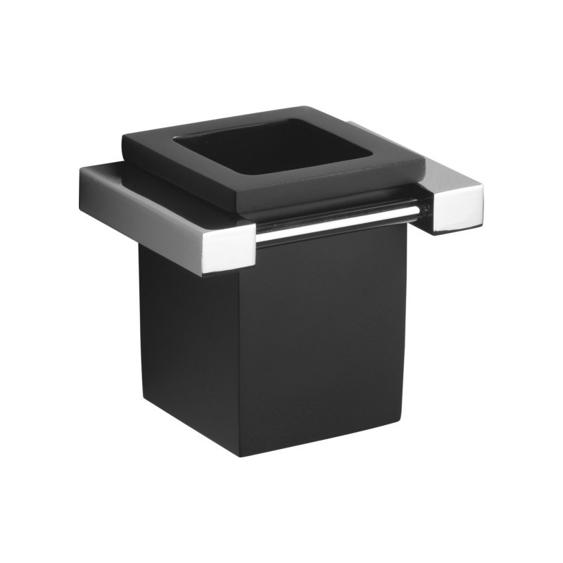 OSCAR porta bicchiere finitura vetro nero