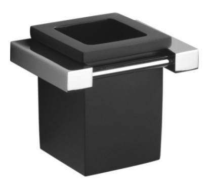 OSCAR porta bicchiere finitura vetro nero