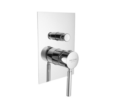 FORMA Monocomando doccia incasso con deviatore guarnizione non visibile piastra quadrata finitura cromo spazzolato