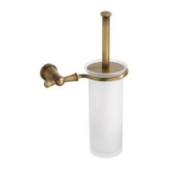 ARMONIA Portascopino a parete con bossolo in vetro satinato finitura bronzo