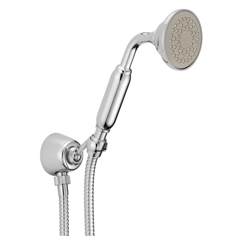 Presa acqua con supporto, flessibile e doccetta anticalcare finitura nichel antico