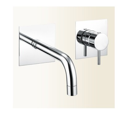 SIMPLY Miscelatore per lavabo ad incasso con bocca a parete finitura cromo