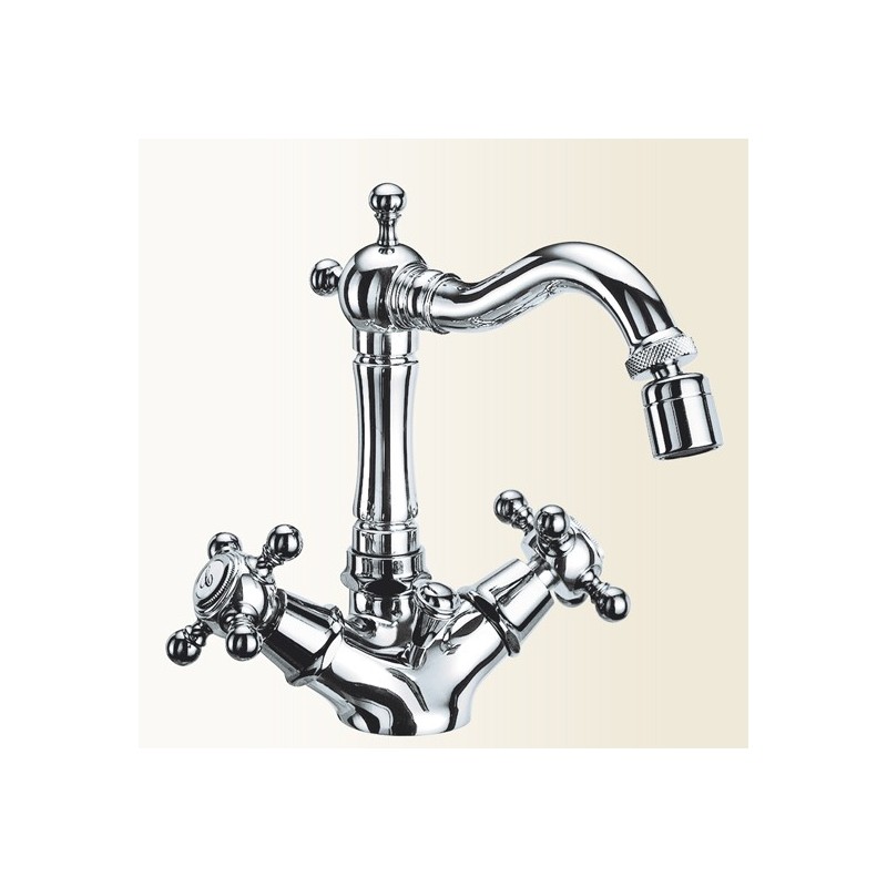 PAPIRO monoforo per bidet con canna antica finitura nickel spazzolato