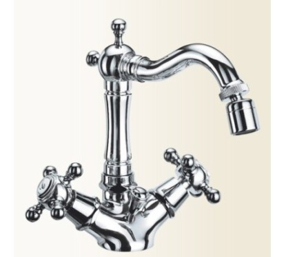 PAPIRO monoforo per bidet con canna antica finitura nickel spazzolato