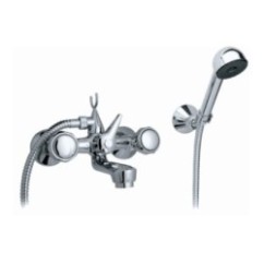 ECO2 gruppo vasca con doccia duplex finitura cromo