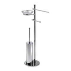 ZENITH Piantana con elementi mobili - p.salviette, p.rotolo, p.scopino e p.sapone -