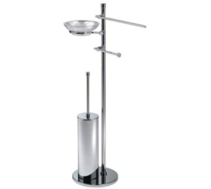 ZENITH Piantana con elementi mobili - p.salviette, p.rotolo, p.scopino e p.sapone -