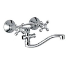 REVIVAL Miscelatore lavabo/vasca con canna ''S'' finitura cromo