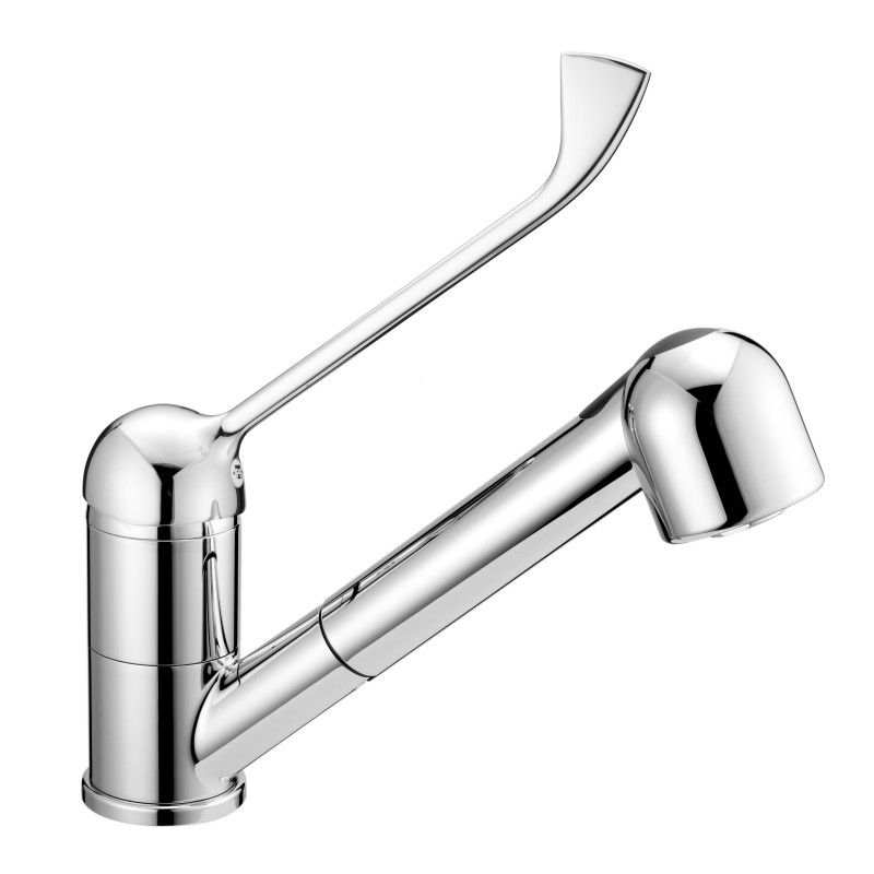 COMMUNITY COMFORT Monocomando lavello con doccetta estraibile e leva clinica finitura cromo