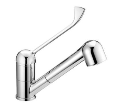 COMMUNITY COMFORT Monocomando lavello con doccetta estraibile e leva clinica finitura cromo