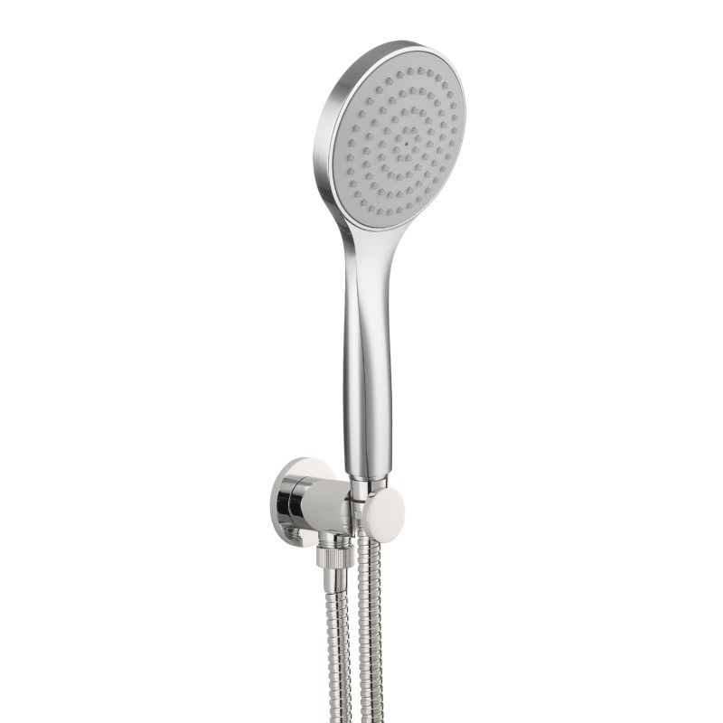 Presa acqua con supporto, flessibile e doccetta finitura nero opaco