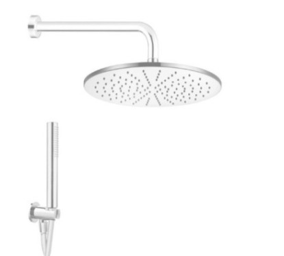 CLASS TONDO BIANCO kit soffione con presa acqua e doccia. Soffione diam.200