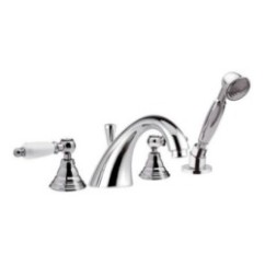 RETRO' Batteria bordo vasca con doccia estraibile finitura cromo